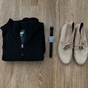 Men’s black LL Bean polartec lightweight fleece